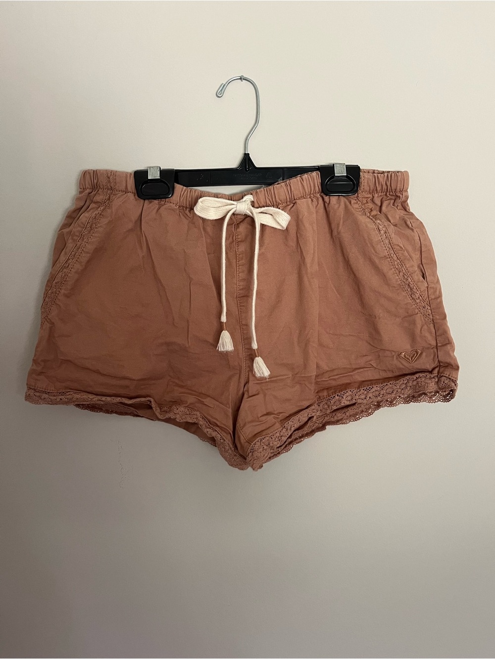 Roxy Lace-Trim Drawstring Athletic Shorts